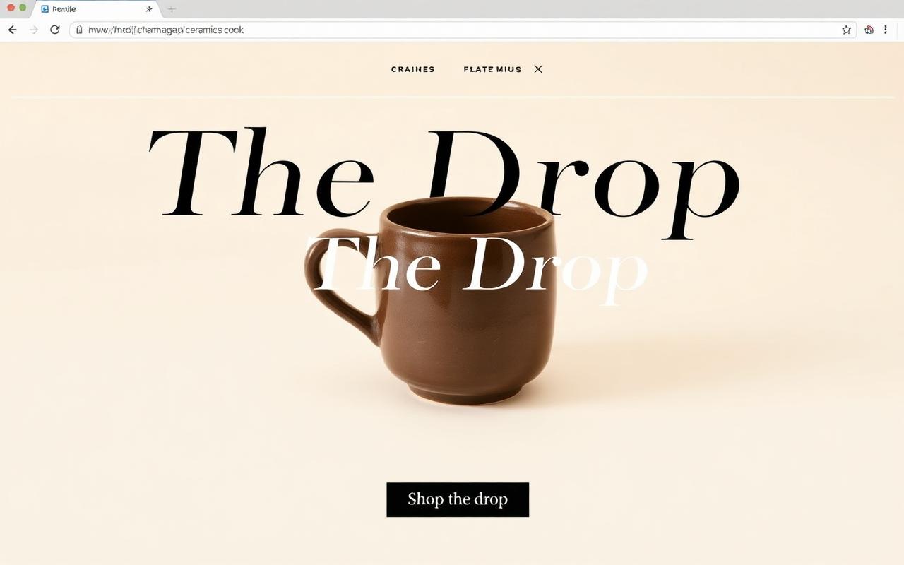 After: Warm cream layout, huge serif headline, one product, one CTA. Ships in 2 hours.